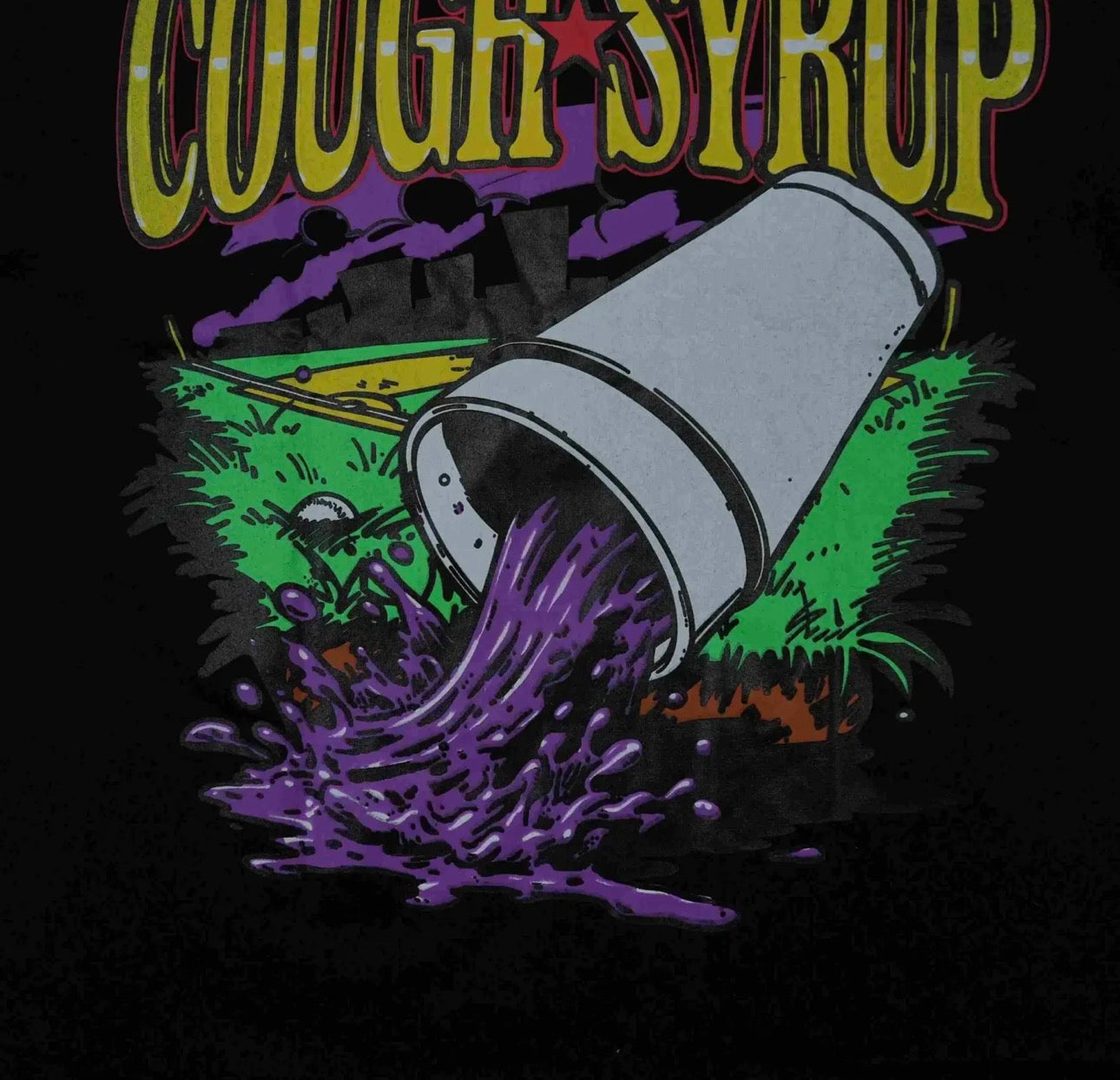 Cough Syrup Baseball Tee Black
